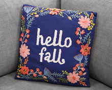 Hello Fall Embroidered Pillow