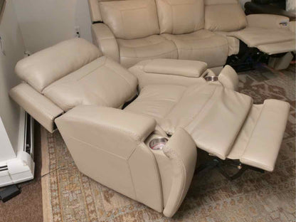 Motomotion Tan Leather Illuminated Cup Holders  Power Chair  Recliner