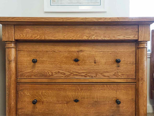Made in France Oak Credenza w/ Lock and Key Drawers