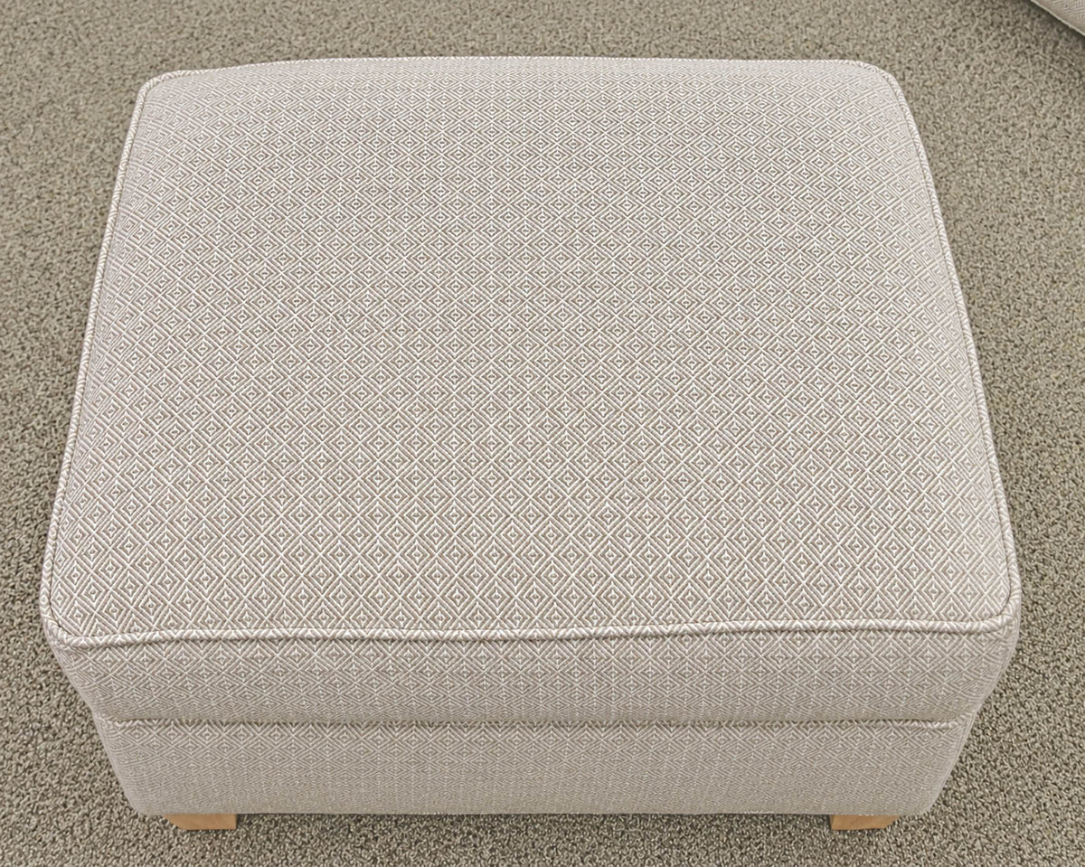 Rowe (2) Armchairs & Ottomon Set in Modern Beige and White