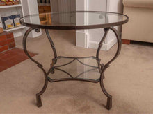 Glass Top Black Metal Base Cocktail Table