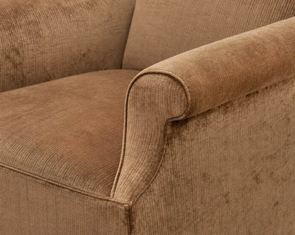 Pair of Rose Tarlow Melrose House 'Edwin' Copper Ribbed Velvet Skirted Chairs