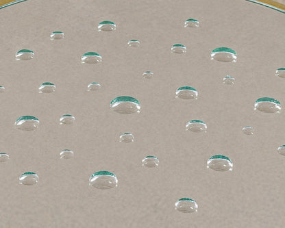Metal Accent Side Table with Water Droplet Design and Glass Mirrored Top