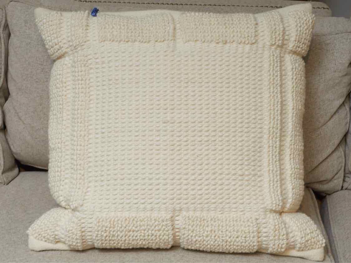 Crate & Barrel Ivory  Woven Wool Accent Pillow