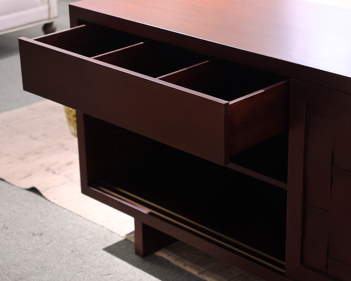 Crate & Barrel Sliding Door Sideboard / Media Cabinet in Espresso Finish