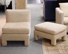 Armless Chair and Ottoman in Oatmeal
