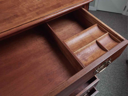 Kindel Cherry 5 Drawer Chest with Brass Chippendale Handles