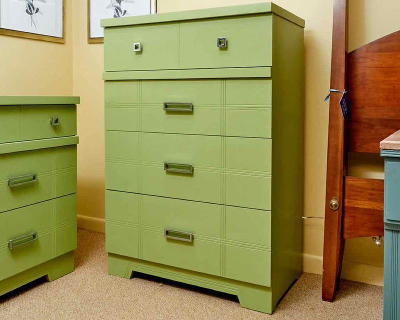 Seagrass Green Finish 4 Drawer Vintage Chest