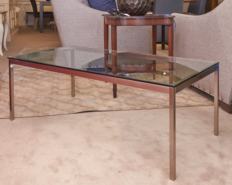 Metal Frame Glass Top Cocktail Table