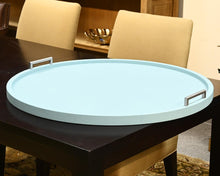 Blue Faux Leather Shagreen Tray