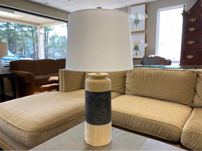 Haverhill Resin Table Lamp with Hammered Silver Band