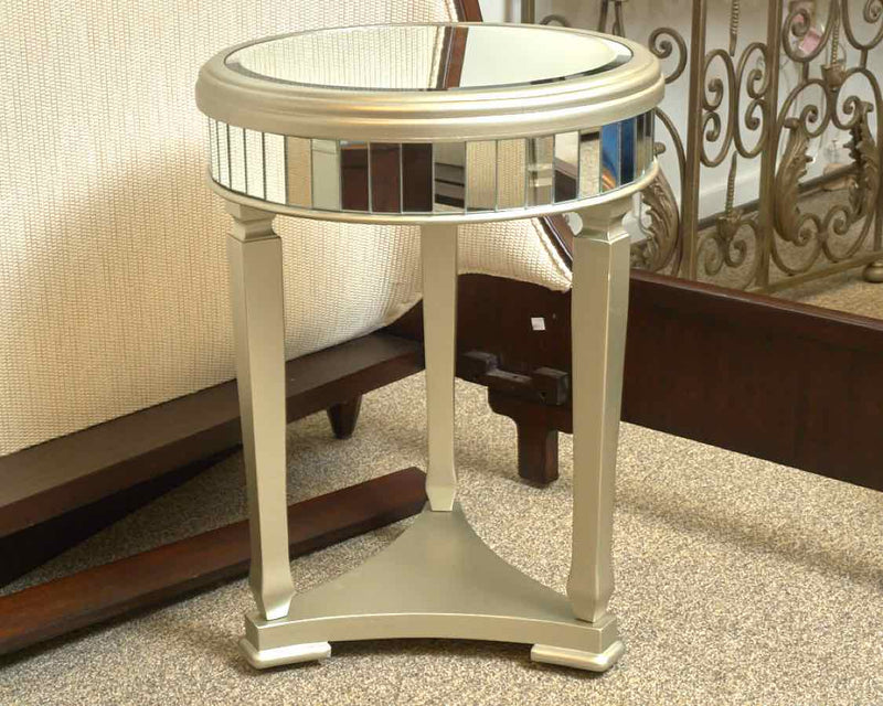 Pair of Round Mirrored Side Tables