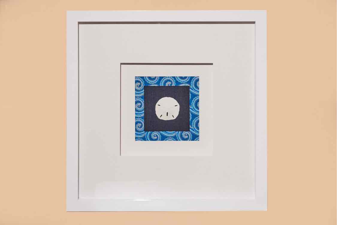 Sand DollarII  In White Shadow Box Frame With Triple Matt