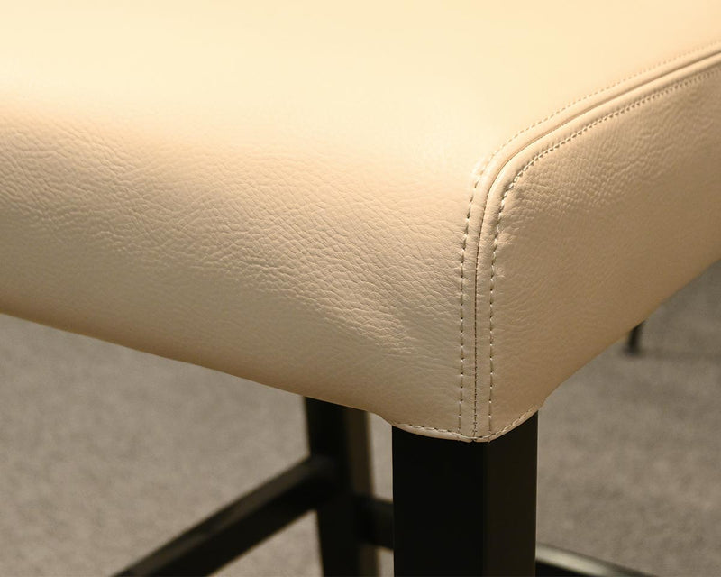 Beige Leather Counter Stool
