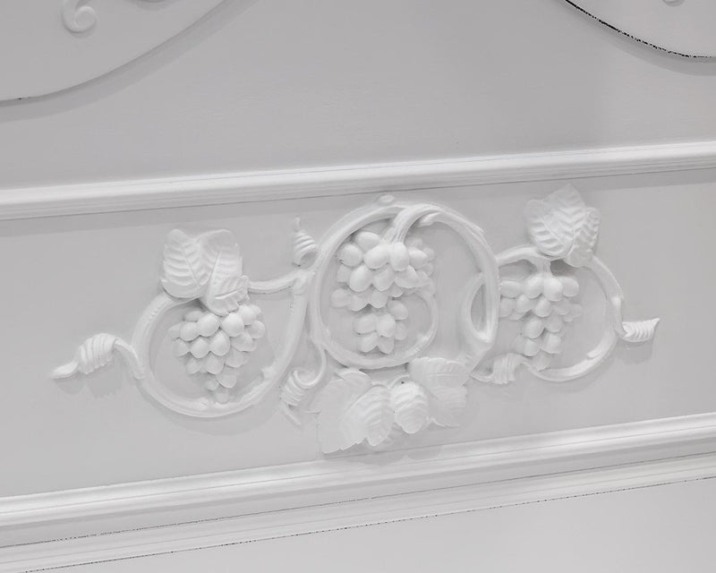 Victorian Bench with Carved Detail in Painted White Finish