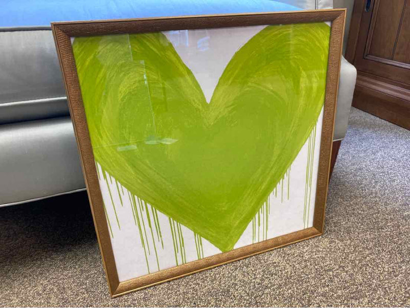 Framed Print: "Big Hearted (Chartreuse)"