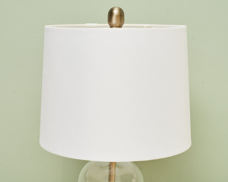 Clear Glass Bell Shape  Gold Accent Table Lamp