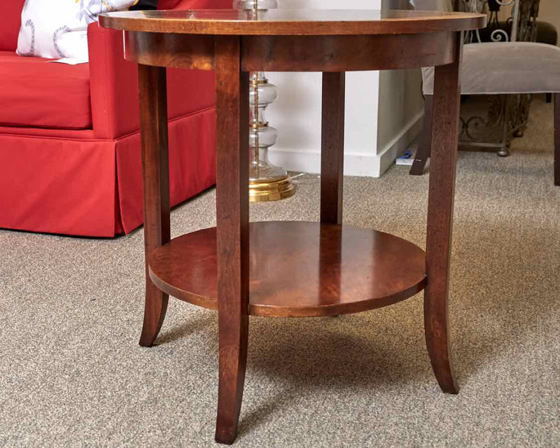 Round Banded Mahogany Side Table