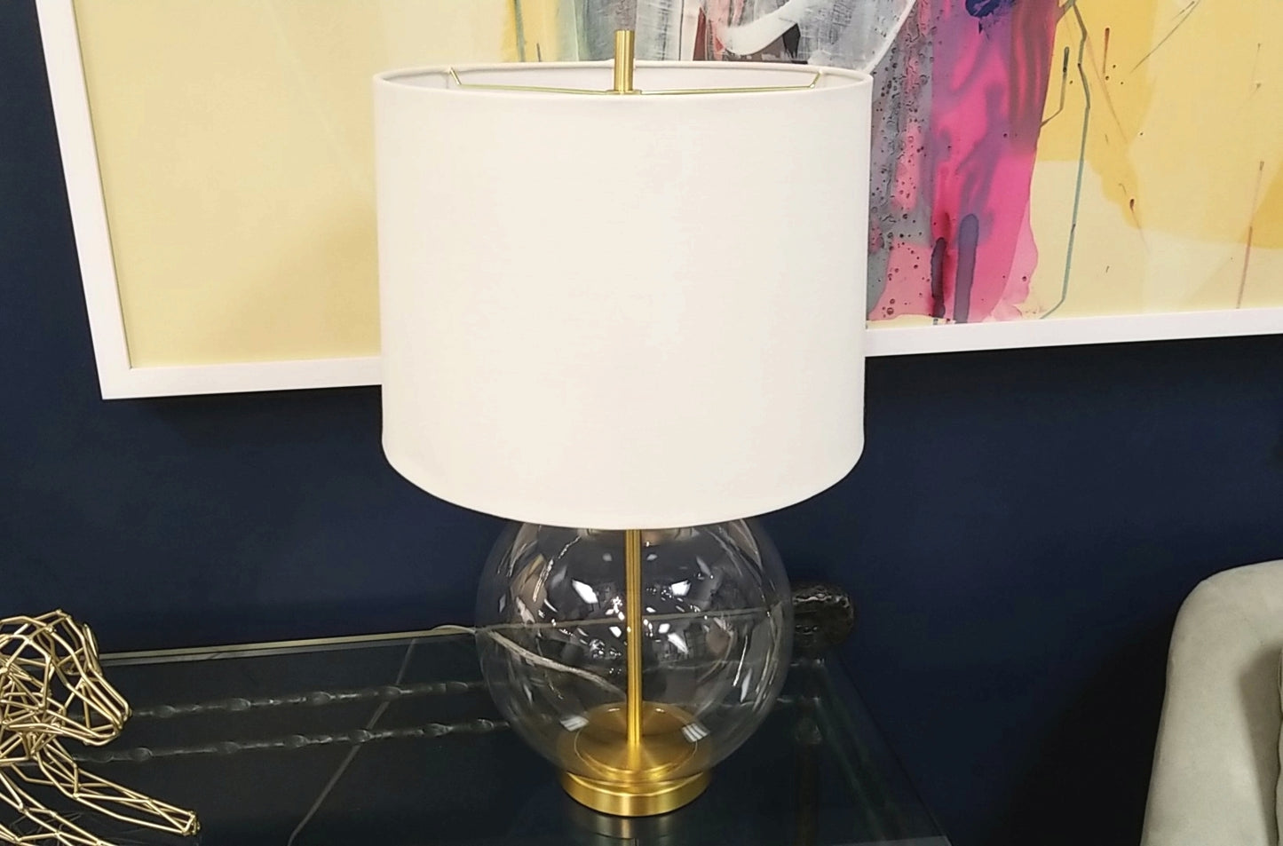 Gold & Glass Globe Table Lamp
