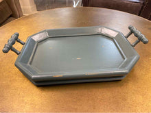 Victorian Small Octagonal Tray in Forest Green