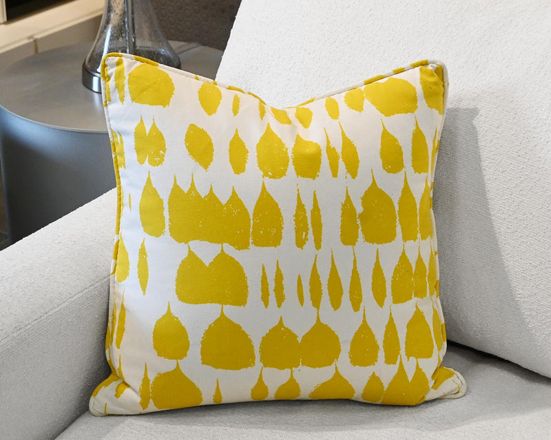 Yellow & Ivory Contemporary Accent Pillow