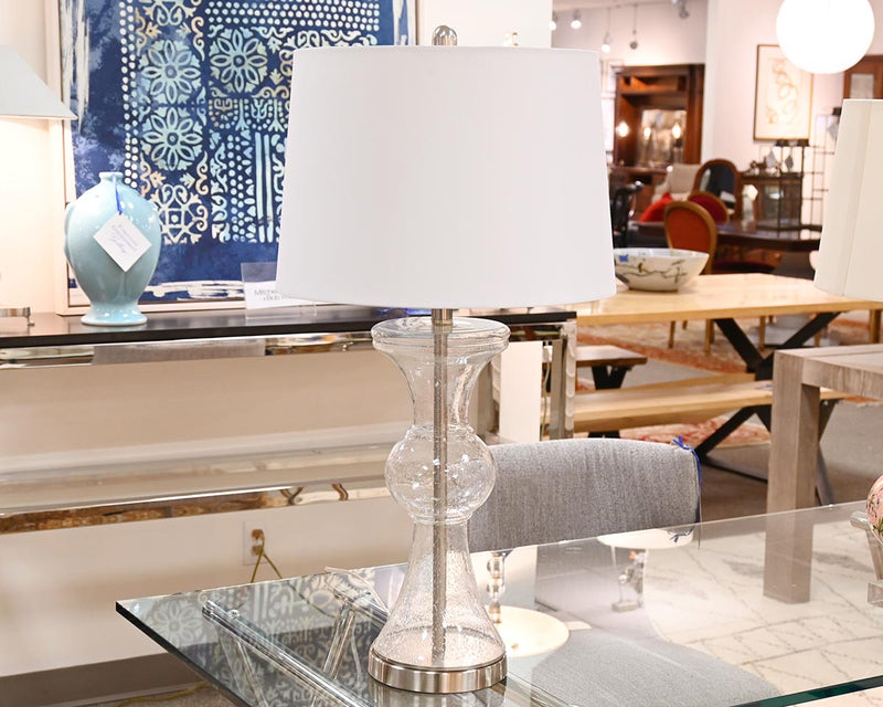 Clear Seeded Transitional Table Lamp