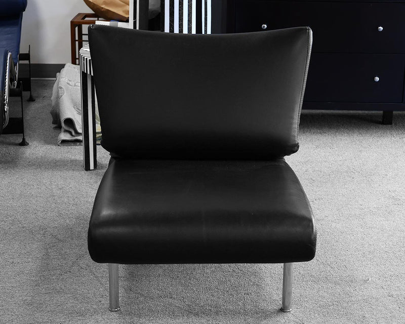 Bonaldo Poltrona Folding Lounge Chair in Black Leather