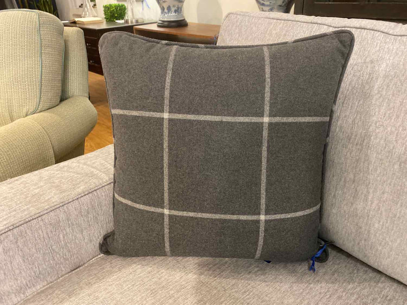 Grey on Grey Grid Accent Pillow
