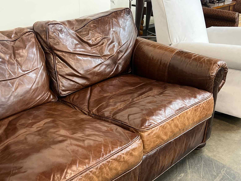 Restoration Hardware 'Brompton' Leather Sofa