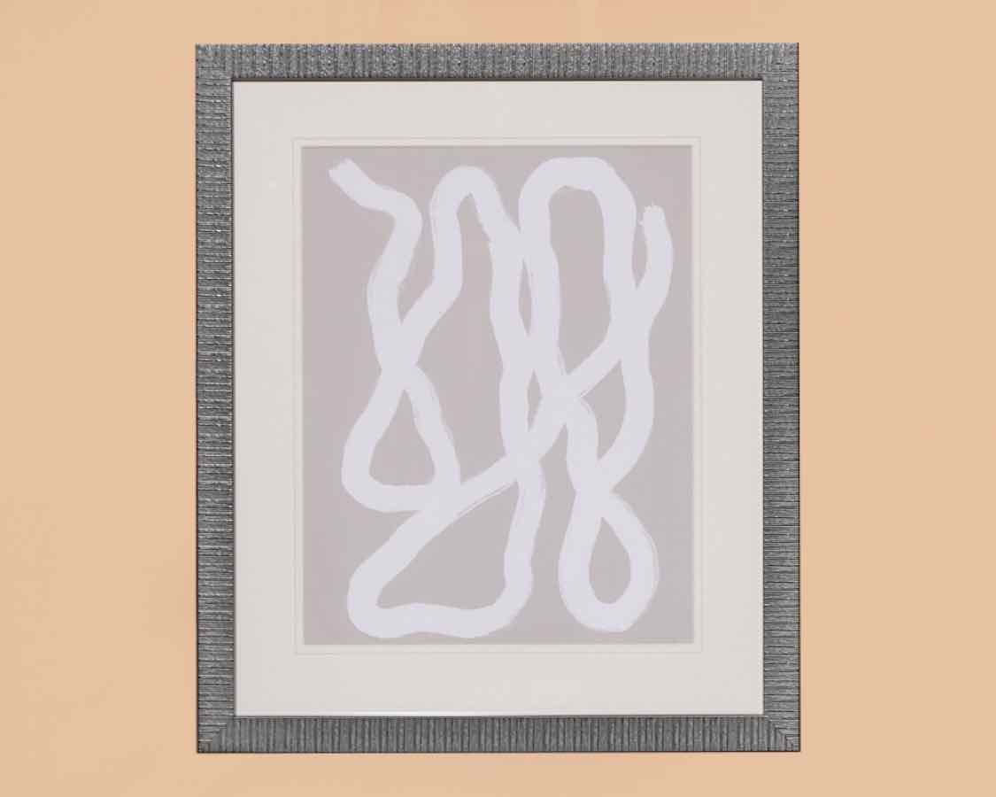 Naive Lines Cross  II Art Print In White Matt & Textured Black Frame
