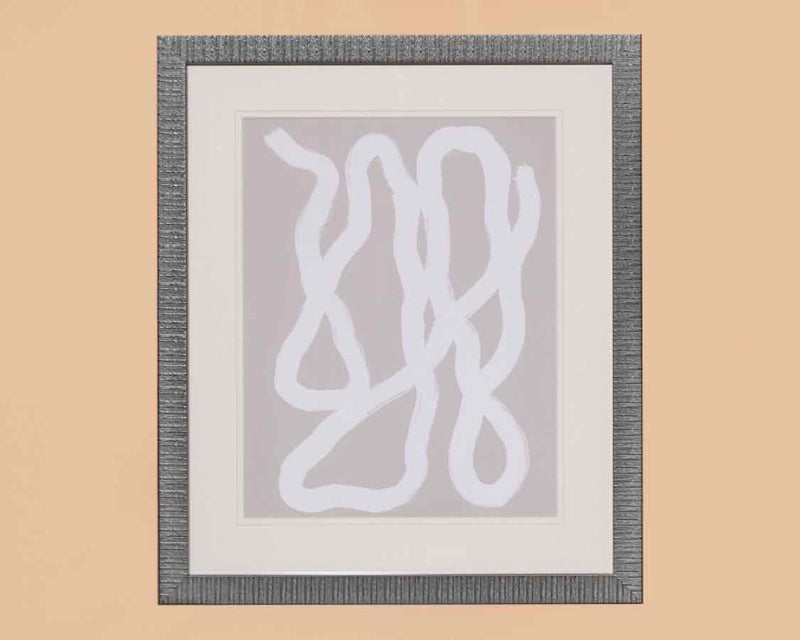 Naive Lines Cross  II Art Print In White Matt & Textured Black Frame