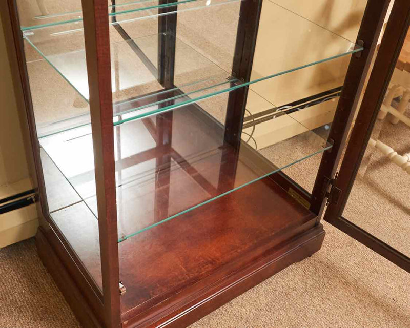 Howard Miller Cherry  Glass Door With Glass Shelves Display Cabinet