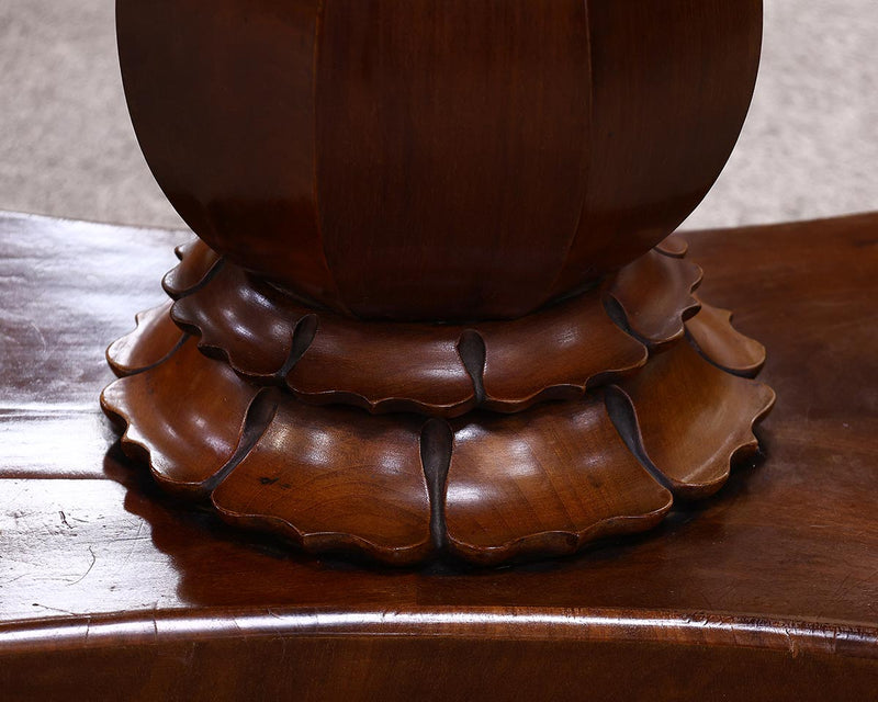 Mahogany Empire Inlaid Pedestal Foyer Table