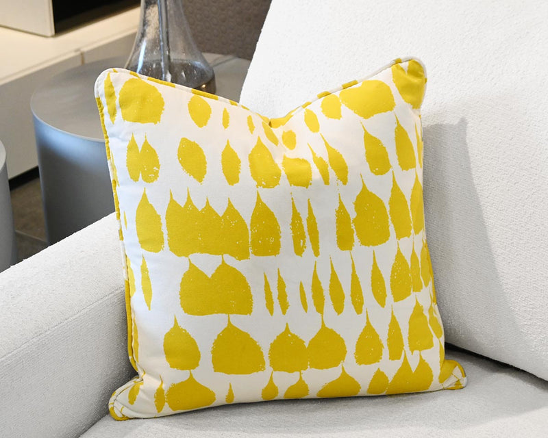 Yellow & Ivory Contemporary Accent Pillow