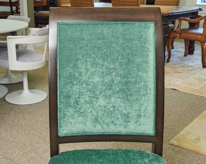 Set of 6 Lexington Dining Side Chairs in Emerald Velvet on Espresso Frame