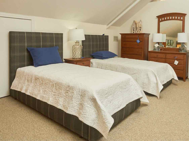 Pair of Room & Board Upholstered Twin Beds