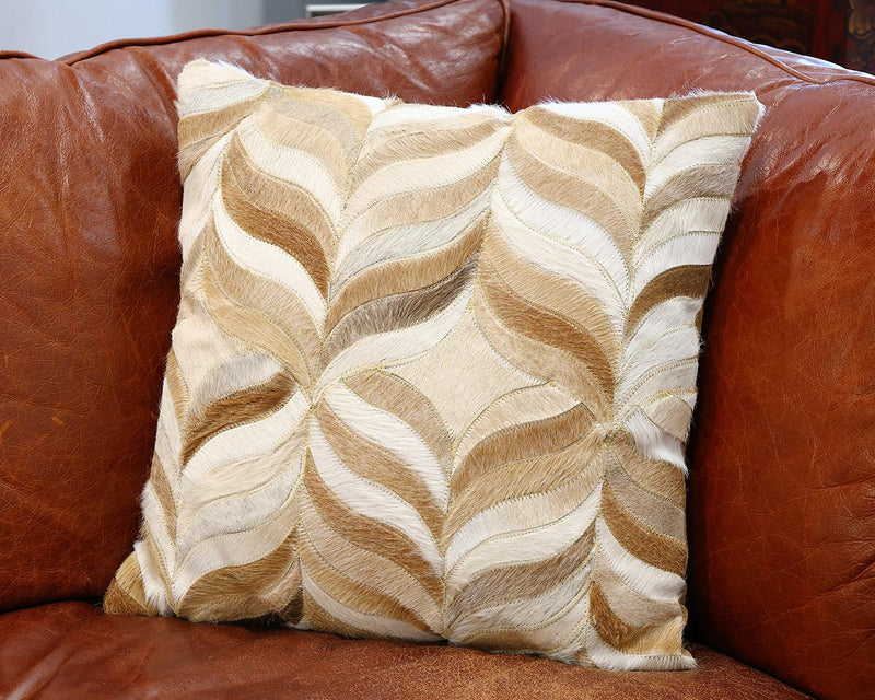 Pony Hair with Camel Suede Back Accent Pillow