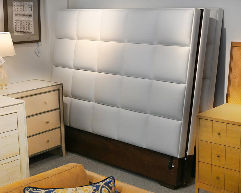 White Leather King Headboard Only