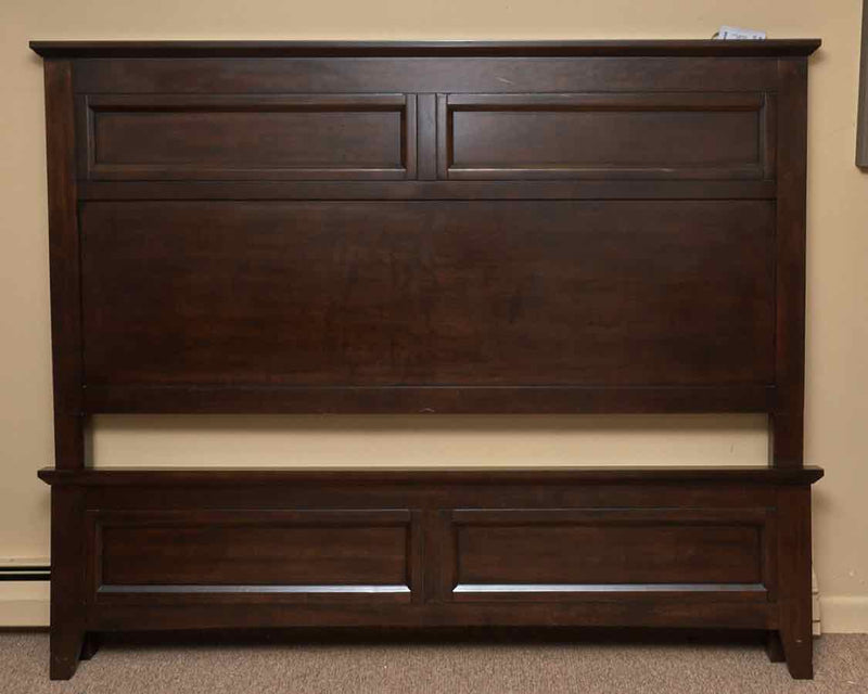 Espresso Panel Queen Bed Includes  Siderails & 3 Wooden Slats