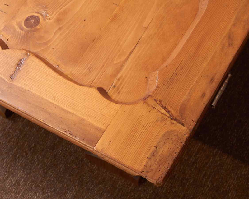 Antique Pine Cabinet Door With Turned Legs Cocktail Table