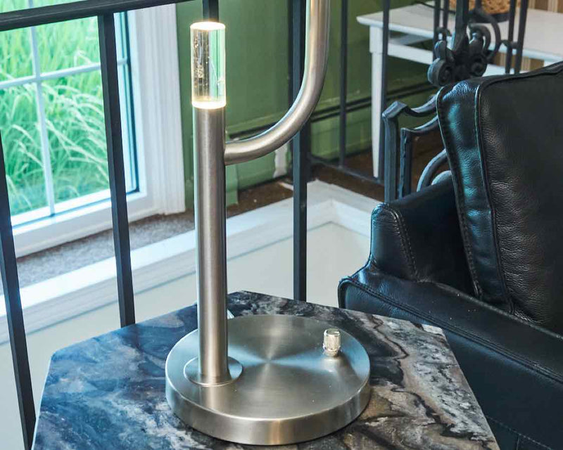 Mid Century Modern Brushed Steel Desk Table Lamp
