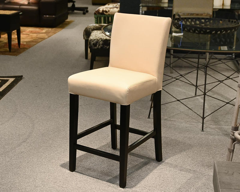 Beige Leather Counter Stool