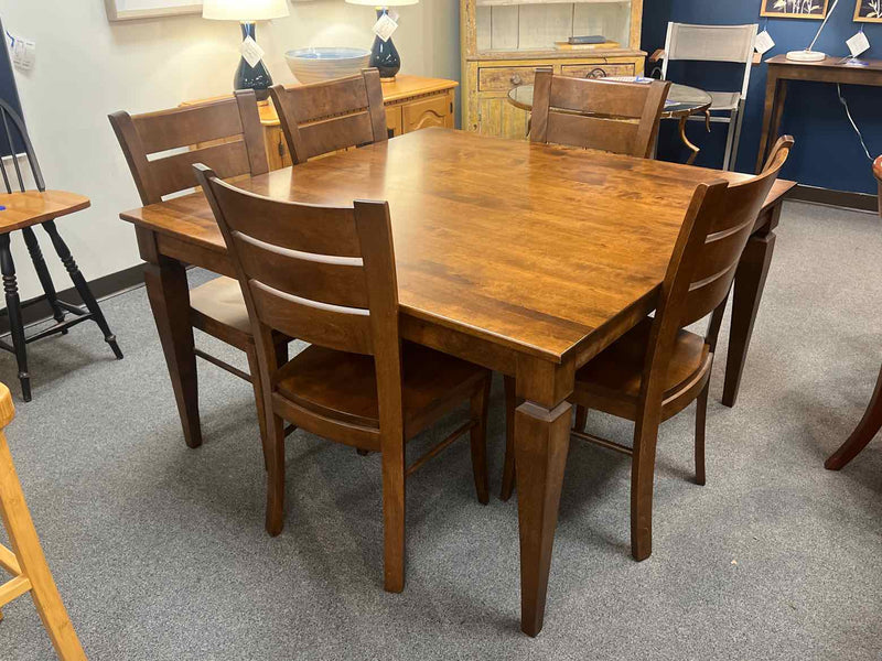 Canadel Square Maple Dining Table w/ Set of 5 Matching Chairs