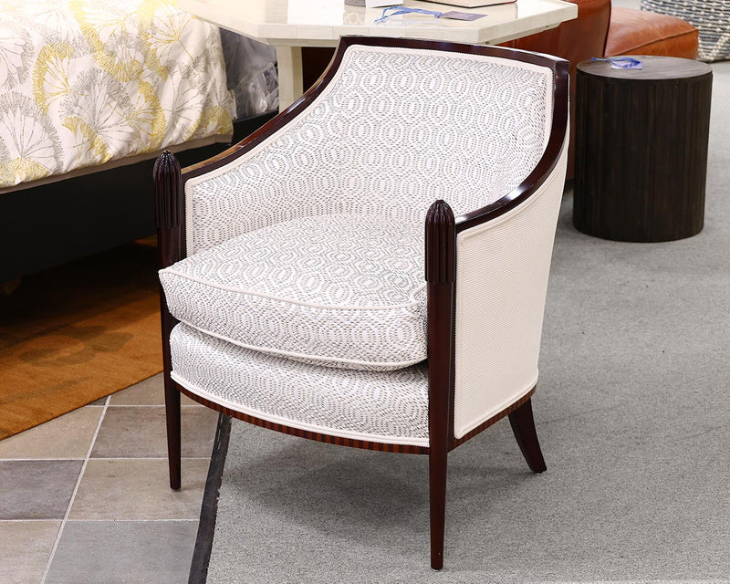 Barbara Barry for Baker Deco Classic Lounge Chair in Platinum & Taupe Upholstery