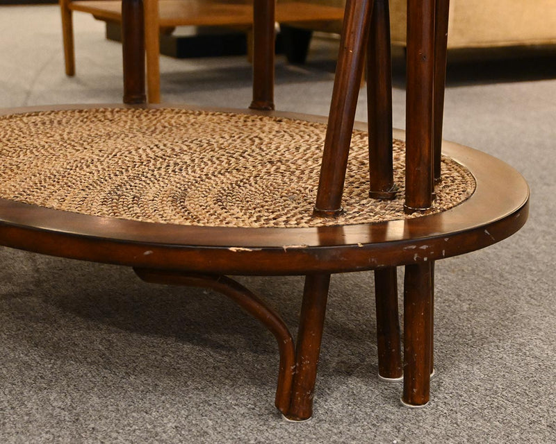 Palecek Bamboo Table w/ Braided Inlay
