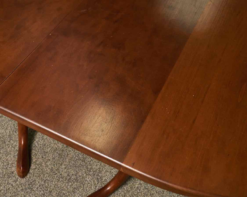 Eldred Wheeler Small Double Pedestal Dining Table in Cherry with 2 Leaves