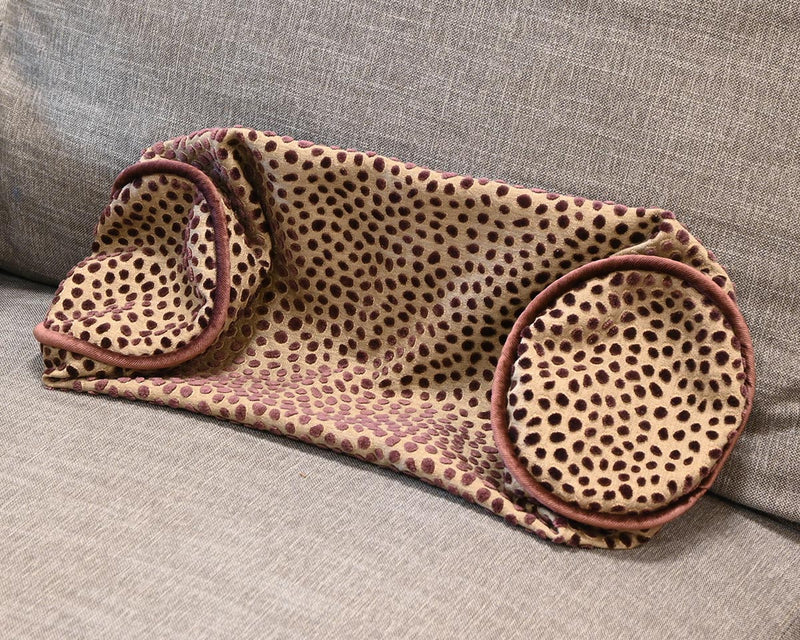 Bolster Pillow Covers Only in Plum/Bronze-Polka-dot