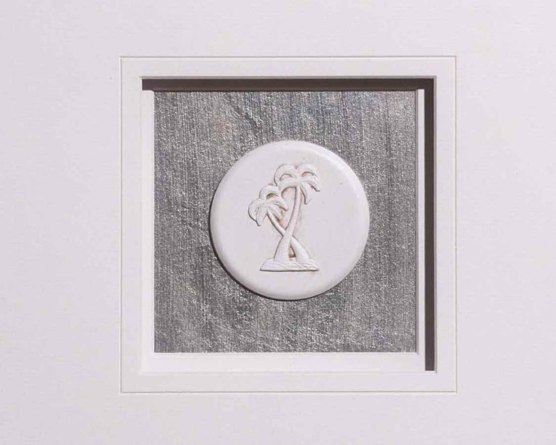 Palm Tee Intaglio Double Ivory Matt In Black Frame