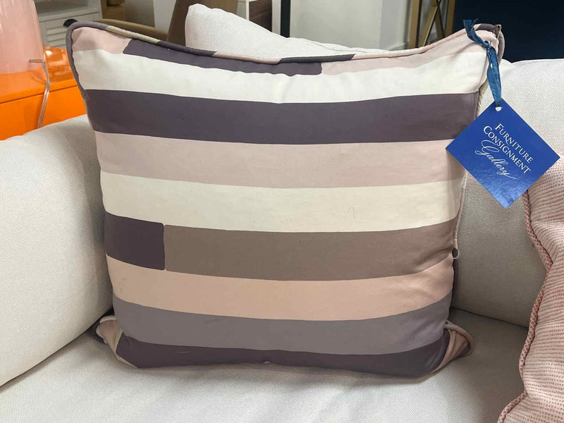 Pink/Purple/White Striped Pillow