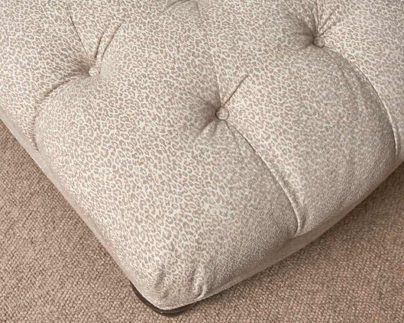 Leopard Beige Tufted Upholstered Chaise